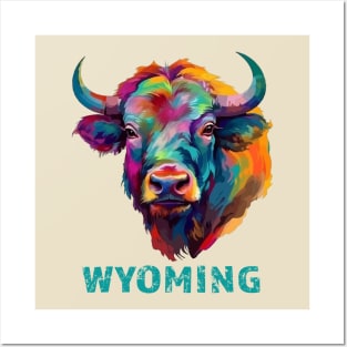 Wyoming American Bison Lover Buffalo for Men Women Souvenir Posters and Art